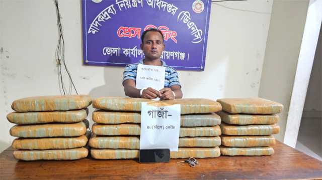 সিদ্ধিরগঞ্জে ৪০ কেজি গাজাঁসহ যুবক গ্রেপ্তার