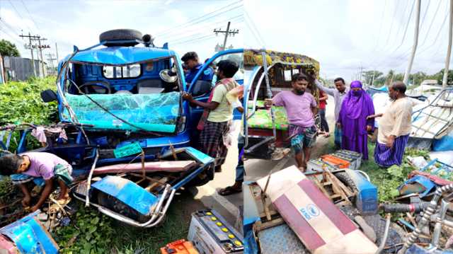 বন্দরে পিকআপ-অটো ইজিবাইকের মুখোমুখি সংঘর্ষে : আহত ৫  