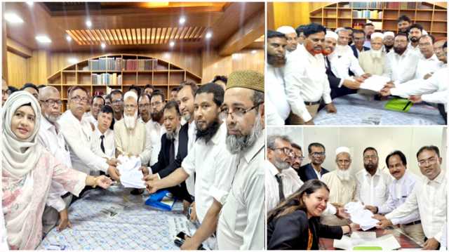 নারায়ণগঞ্জ আইনজীবী সমিতির নির্বাচনে ৩ প্যালেনের মনোনয়নপত্র জমা 