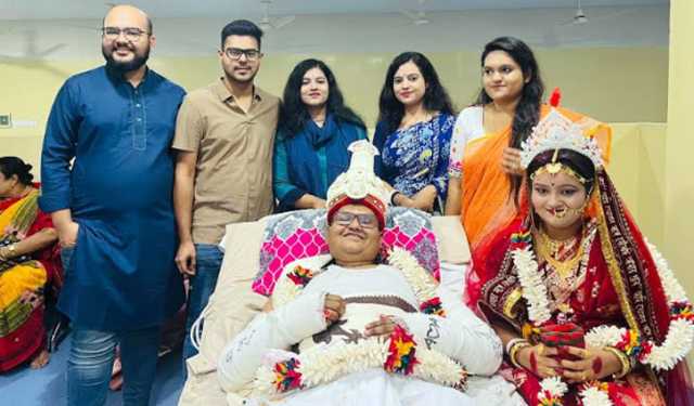 ভাঙা হাত-পা নিয়ে হাসপাতালেই বিয়ে