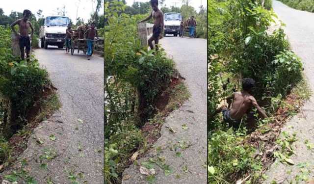 সেতুর পাশে ভাঙন, দুর্ঘটনার ঝুঁকি