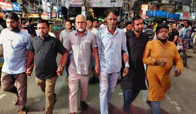 হামলার প্রতিবাদে রাজশাহীতে গণঅধিকার পরিষদের বিক্ষোভ