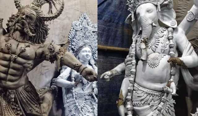 গাজীপুরে আংশিক প্রস্তুত প্রতিমা ভাঙচুর 