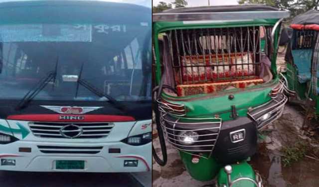 বরগুনায় বাসের ধাক্কায় সিএনজির ১০ যাত্রী আহত