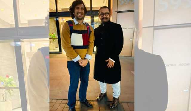 পিঠ চাপড়ে দিব‍্যকে আদর করে দিলেন আমির খান