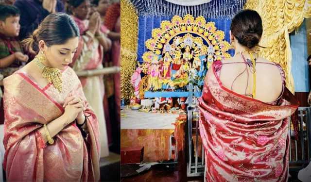 দুর্গোৎসবে মণ্ডপে মণ্ডপে নায়িকা পূজা চেরি