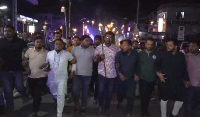 ঝিনাইদহে গণঅধিকার পরিষদের মশাল মিছিল