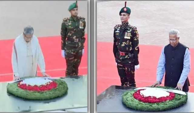 শহীদ বুদ্ধিজীবী স্মৃতিসৌধে রাষ্ট্রপতি ও প্রধান উপদেষ্টার শ্রদ্ধা