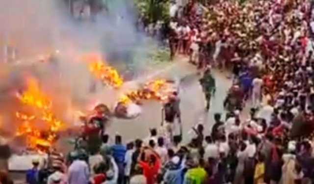 নারায়ণগঞ্জে ঝুটের গোডাউন ও দোকানে আগুন