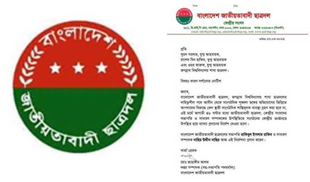 জবি ছাত্রদলের ৩ নেতাকে শোকজ