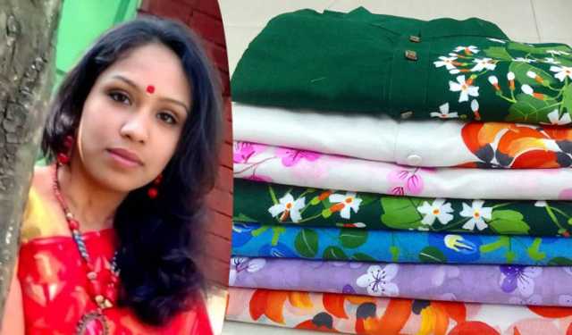 ঈদে হ্যান্ডপেইন্ট পোশাকের পসরা সাজিয়েছেন মিতু