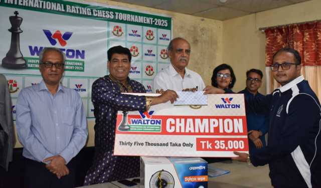 স্বাধীনতা দিবস ওয়ালটন আন্তর্জাতিক রেটিং দাবায় মিনহাজ চ্যাম্পিয়ন