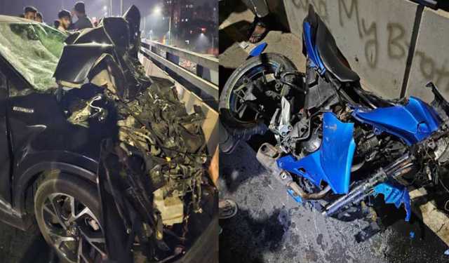 প্রাইভেটকারের ধাক্কায় ফ্লাইওভার থেকে নিচে পড়ে ২ মোটরসাইকেল আরোহী নিহত