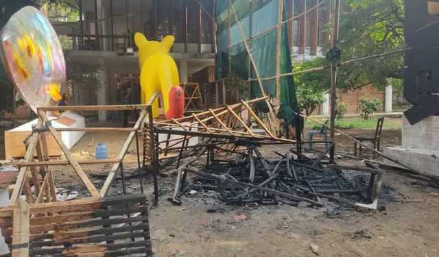 চারুকলায় আগুন দেওয়া ব্যক্তিকে শনাক্ত করেছে পুলিশ