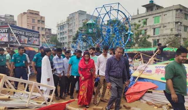 মিরপুর প্যারিস রোড মাঠের অবৈধ মেলা উচ্ছেদে অভিযান