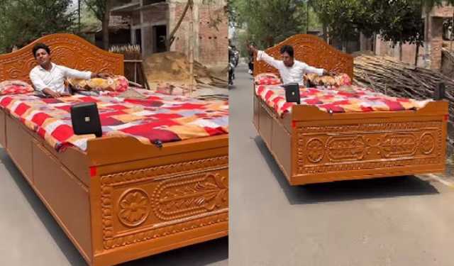 সড়কে চলছে খাট, ভিডিও ভাইরাল