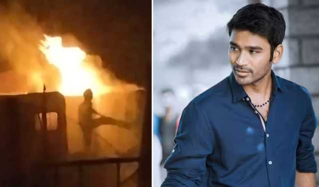 ধানুশের শুটিং সেটে আগুন