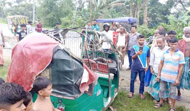 নিয়ন্ত্রণ হারিয়ে উল্টে গেল অটোরিকশা, নারী নিহত