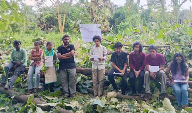গাছ কাটার প্রতিবাদে জাবিতে শিক্ষার্থীদের বিক্ষোভসহ বিভিন্ন কর্মসূচি