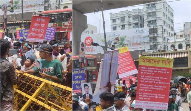 রাজধানীর রাস্তায় ‘জুলাই প্রবাসী যোদ্ধারা’ 