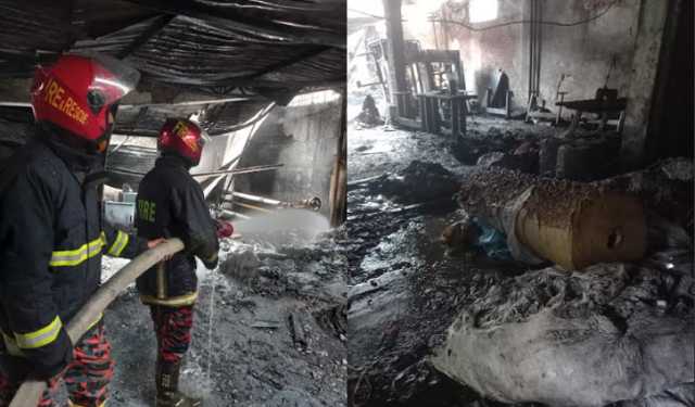 কেরানীগঞ্জের বেগুনবাড়িতে টিস্যু কারখানায় আগুন
