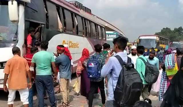 যমুনা সেতুর পশ্চিমেও মহাসড়কে ১০ কি.মি. যানজট