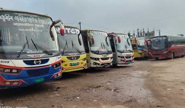 ঢাকা-ময়মনসিংহ বাস চলাচল বন্ধ, ভোগান্তি 