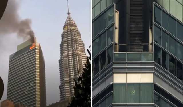 মালয়েশিয়ার পেট্রোনাস টাওয়ার থ্রিতে আগুন