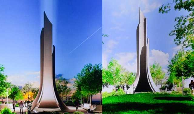 ‎বেরোবিতে শহীদ আবু সাঈদ স্মৃতিস্তম্ভের মডেল প্রদর্শন