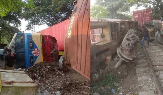 চট্টগ্রামে ট্রাককে ধাক্কা দিয়ে লাইনচ্যুত ট্রেন