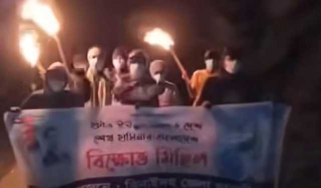 ঝিনাইদহে ছাত্রলীগের ৫৪ সেকেন্ডের মশাল মিছিল