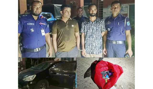গোপালগঞ্জে ব্যক্তিগত গাড়িতে মিলল ইয়াবা ও অস্ত্র, গ্রেপ্তার ২