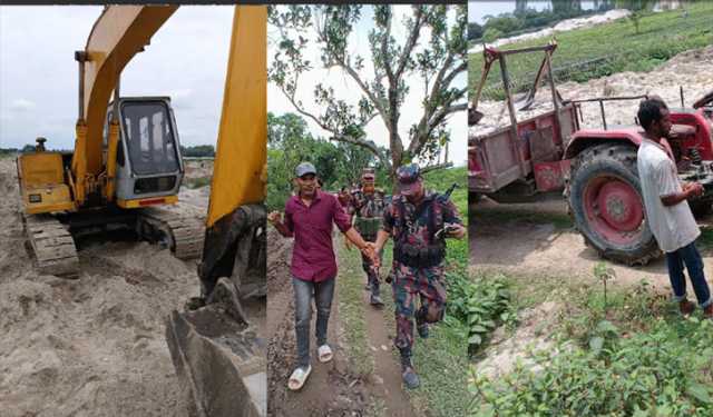 তেঁতুলিয়ায় ২ জনকে সাজা, স্কেভেটর ও দুই ট্রাক্টরের ব্যাটারি জব্দ