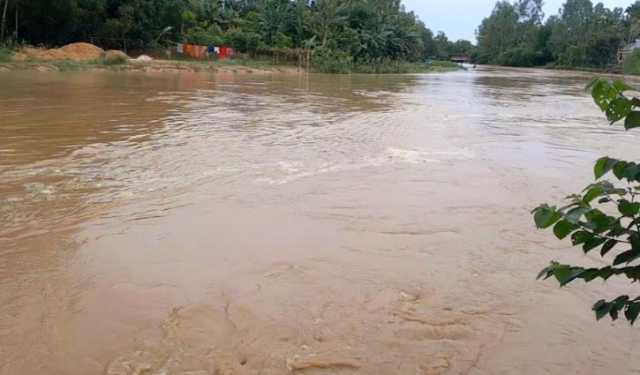 পাহাড়ি ঢল ও টানা বৃষ্টি, শেরপুরের নদীর পানি বিপৎসীমায় 