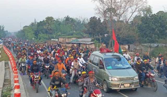 মেহেরপুর-২: সহস্রাধিক মোটরসাইকল নিয়ে বিএনপি প্রার্থীর প্রচারণা 