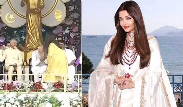 মোদিকে পা ছুঁয়ে প্রণাম করলেন ঐশ্বরিয়া