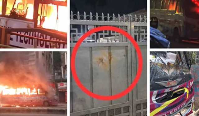 রাজধানীর বিভিন্ন স্থানে ককটেল বিস্ফোরণ ও বাসে আগুন