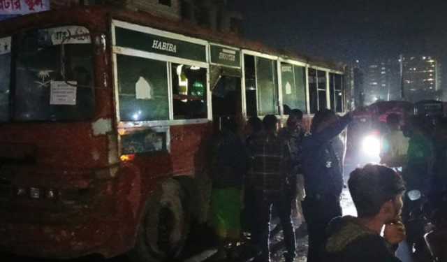 সাভারে দাঁড়িয়ে থাকা বাসে আগুন​​​​​​​​​​​​​​​​​​​​​​​​​​​​​​​​​​​​