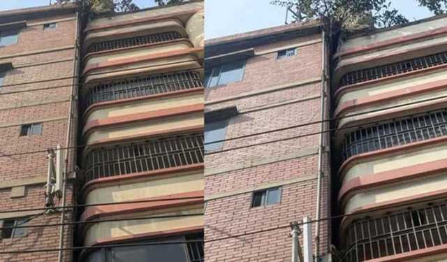 রাজধানীর আরমানিটোলায় হেলে পড়েছে ৬ তলা ভবন