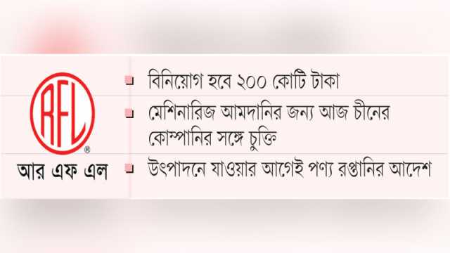 শতভাগ রপ্তানিমুখী প্লাস্টিকপণ্য উৎপাদনে যাচ্ছে আরএফএল