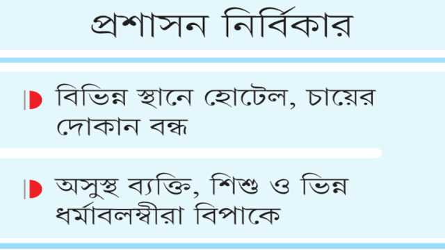 দিনে খাবারের দোকান বন্ধ রাখতে হুঁশিয়ারি, দুর্ভোগ