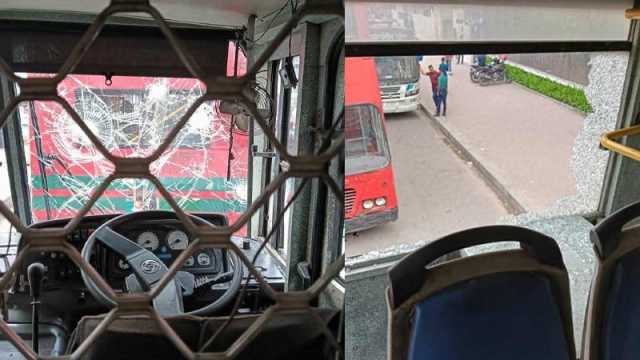 উত্তরায় ঢাবির বাসে হামলা, আহত ৫ শিক্ষার্থী