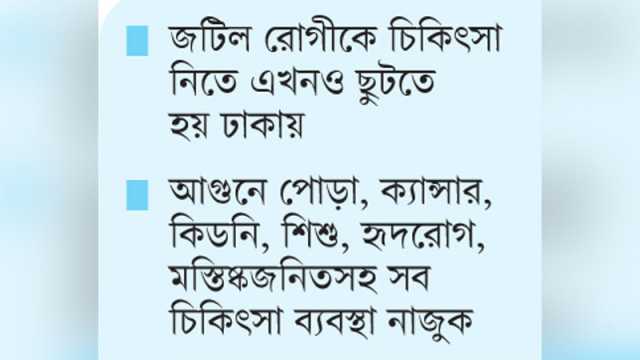বন্দর নগরীতে ৫৪ বছরেও নেই বিশেষায়িত হাসপাতাল