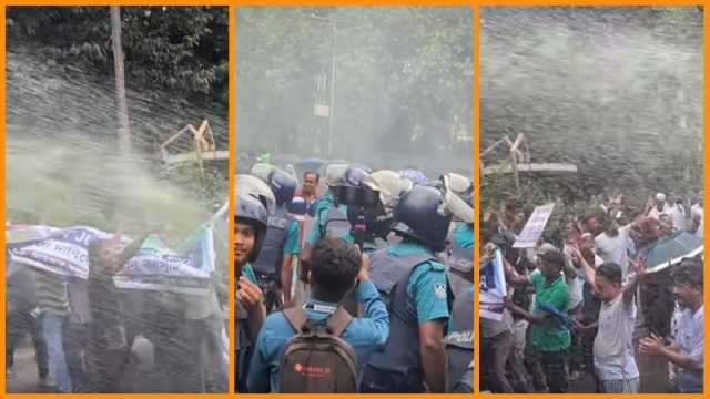 কাকরাইলে চাকরিচ্যুত বিডিআর সদস্যদের ওপর পুলিশের জলকামান ও সাউন্ড গ্রেনেড নিক্ষেপ