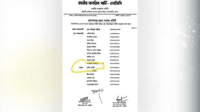 এনসিপির গোপালগঞ্জ কমিটি থেকে নাম প্রত্যাহারের অনুরোধ ব্যবসায়ীর