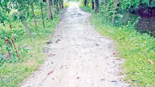 আধা কিলোমিটার সড়কে ছয় গ্রামের মানুষের কষ্ট