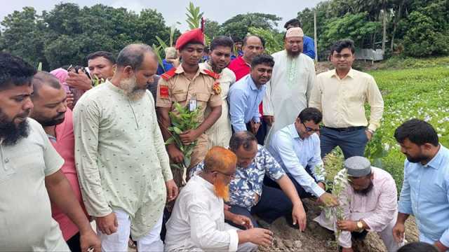 আলফাডাঙ্গায় কর্দমাক্ত কাঁচা সড়কে বিছানো হলো ইট, ৪০০ বৃক্ষরোপণ