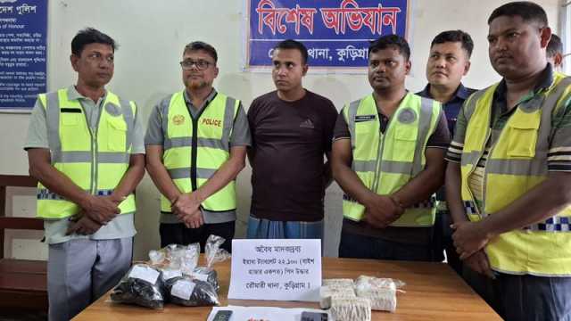 রৌমারীতে ২২,১০০ পিস ইয়াবাসহ একজন মাদক ব্যবসায়ী আটক