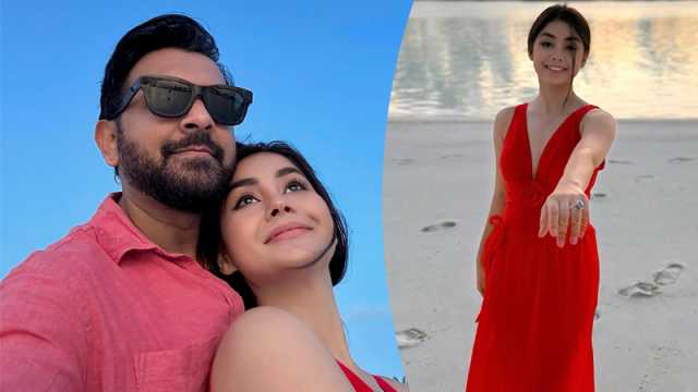 নীল জলে রোমান্টিক তাহসান, মধুচন্দ্রিমায় রোজা যেনো লাল পরী!