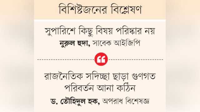 পুলিশের সংস্কার বাস্তবায়নে জরুরি রাজনৈতিক সদিচ্ছা